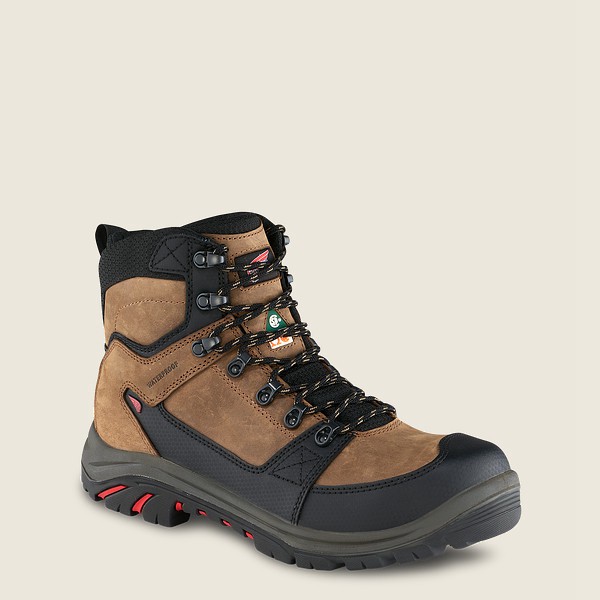 Red Wing Safety Bot Erkek - Trades - 6-Inch Waterproof Csa Toe - Kahverengi/Siyah - 12MPGJWFB